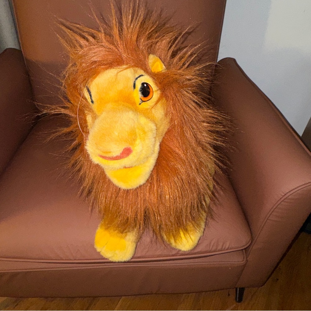 Lion King Adult Simba / Mufasa 30" Plush Stuffed Animal Puppet Chest Pouch. EUC